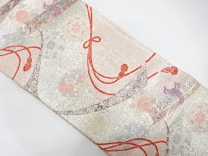 巻物に花丸模様織り出し　袋帯